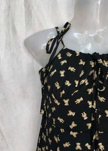 Cute Teddy Bear Print Mini Dress