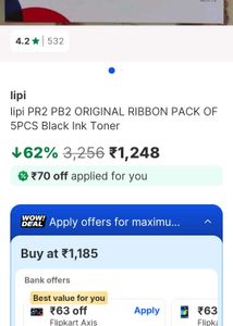 (set of 5) Lipi Advanced Imaging Printer Ribbon