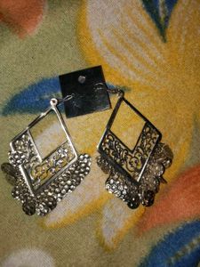 Filigree Diamond Drop Earrings with Tassels