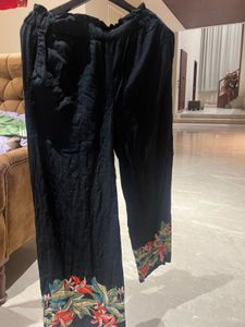 Black Palazzos with Floral Print