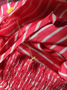 Pink Striped Ruffle Cami Top