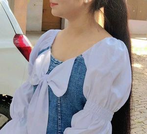 Stylish dress  with White Sleeves