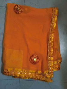 Orange Embellished Dupatta