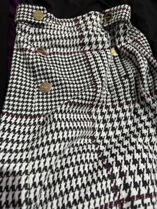 Houndstooth Double-Breasted Skirt