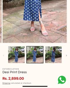 (FREE GIFT 🎁)Navy Blue Printed Maxi Dress