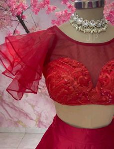 Red Embellished Lehenga Choli Set