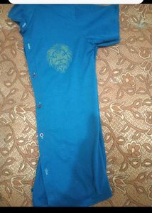 Blue Polo Shirt with Emblem