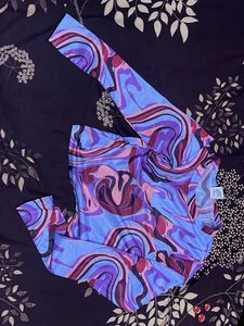 Abstract Swirl Print Long Sleeve Top