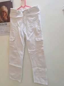 SALE💥Denim White Cargo Pants