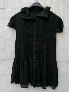 New with tag Korean Chic Black Lace Detail Top