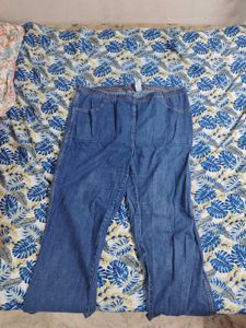 Women's Blue Flared Jeans easily can fit Xxxl, Xxl