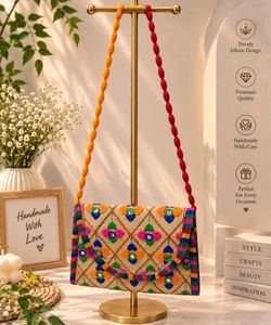 Boho Embroidered Clutch Bag