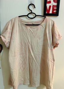 Gia by westside Light Pink Tie-Dye T-Shirt