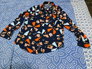 Stylish Geometric Print Button-Up Shirt