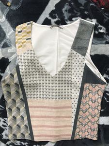 Unique Patchwork V-Neck Top