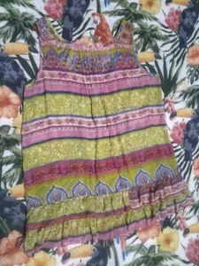 Bohemian Print Ruffled Tank Top