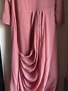 pink drape dress