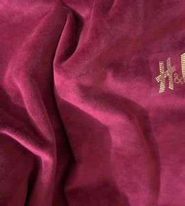 H&amp;M logo Burgundy Velour Sweatshirt