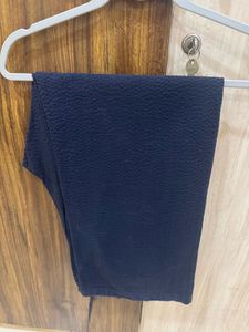Classic Navy Blue Textured Pants