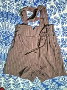 Pinstripe Pinafore Shorts
