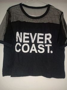 Black Never Coast Print Top