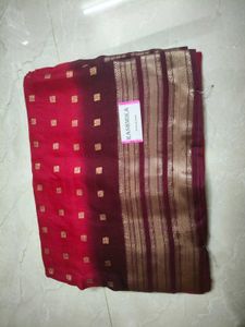 Elegant Reddish pink & Maroon Ombre Saree