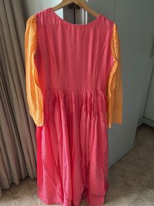 Pink embroidered ethnic gown