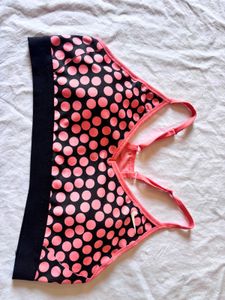 Nike Sports Bra Pink Black Polka Dot