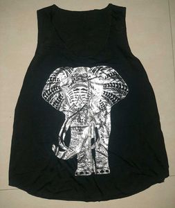 🖤 Chic Silver Elephant Black Tank Top - Women