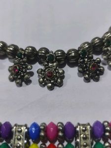 Vintage Oxidised Silver Necklace navratri