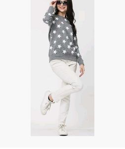 Grey Star Print Sweatshirt
