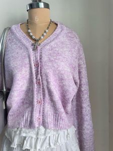 Lilac Knit Cardigan(with scarf)