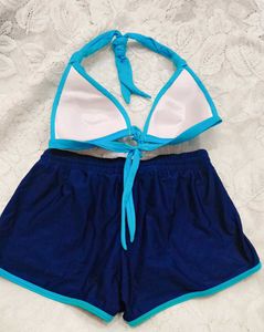 Teal Bikini Top &amp; Shorts Set
