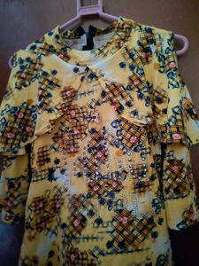 Designer Yellow Printed top