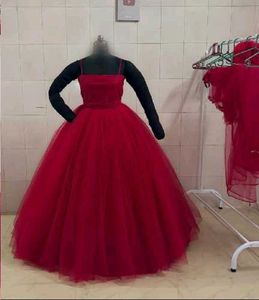 Elegant Maroon Party Gown