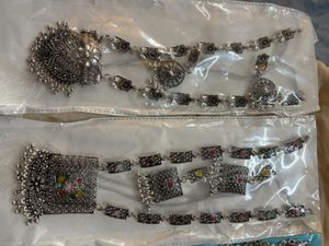 Oxidised Silver Afghani Jewellery Set