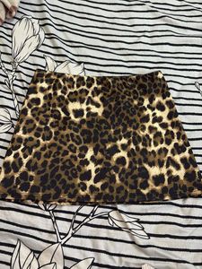 Leopard Print Mini Skirt
