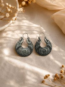 Bohemian Oxidised Silver Earrings