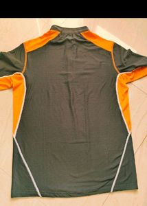 Shiv Naresh Branded L size, Orange - Grey, Dry Fit