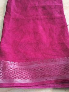 Pink Joint Saree with blouse material