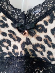 Leopard Print Lace Slip Dress