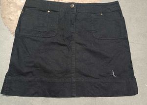 Black Denim Mini Skirt