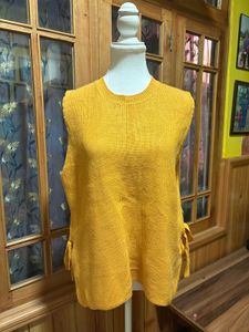 Cozy Mustard Knit Sweater Vest