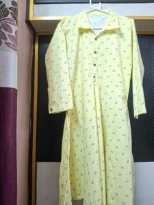 Yellow Printed Kurta