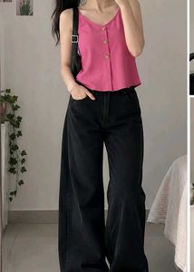 Hot Pink Cami Top with Buttons