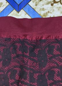 Maroon Patterned Leggings