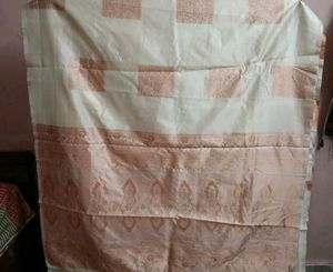 Elegant Cream &amp; Rose Gold Saree