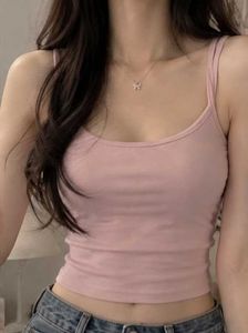 Pastel Pink Spaghetti-Strap Crop Top 🎀🩷