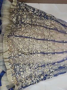 Blue Embroidered Ethnic Gown