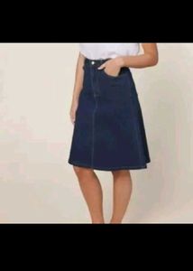 Classic Dark Wash Denim Skirt